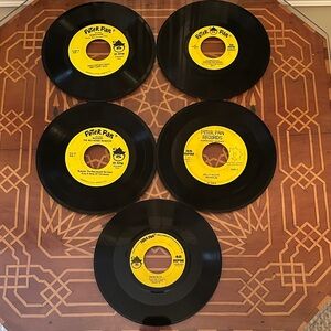 Vintage 1960s  Peter Pan Assorted Children’s 45RPM Vinyl Records~Set of 5